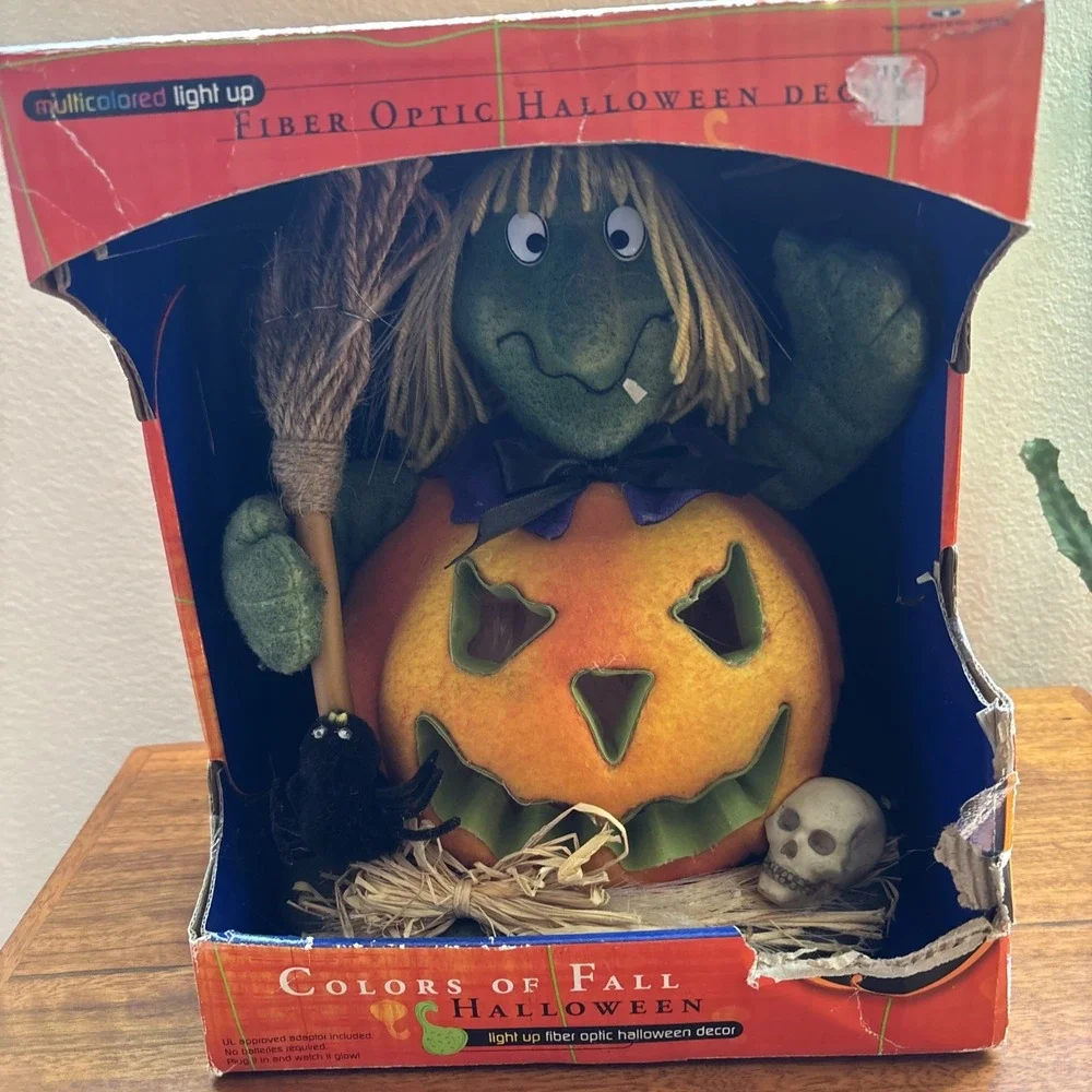 Fiber Optic Halloween Witch Pumpkin Decor - Trendmasters Colors of Fall Works